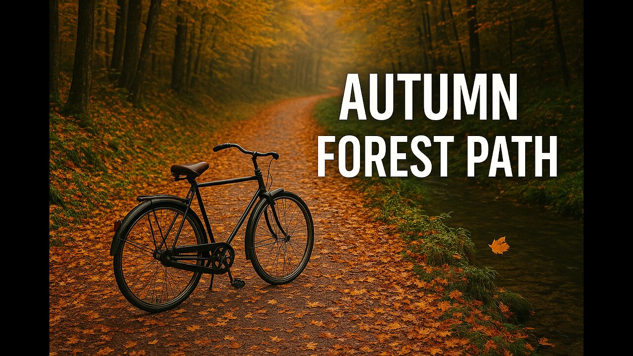 "Autumn Forest path with Bicycle| peaceful Ride through Nature"