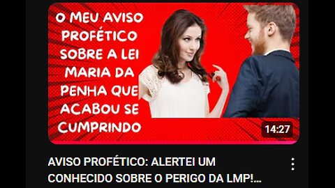AVISO PROFÉTICO: ALERTEI UM CONHECIDO SOBRE O PERIGO DA LMP!