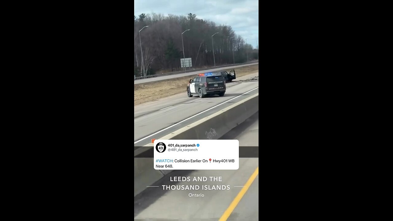 Hwy 401 Accident At Thousand Islands