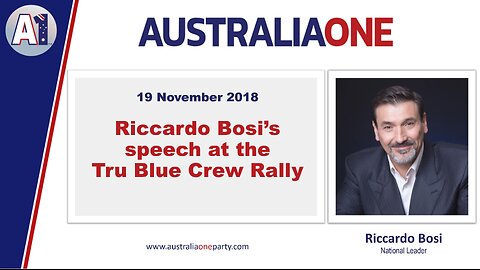AustraliaOne Party - True Blue Crew Rally (19 November 2018)