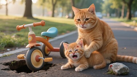 Ginger’s Bike Accident 😿 Mama Cat 🐱 Saves & Cares! 🏥❤️