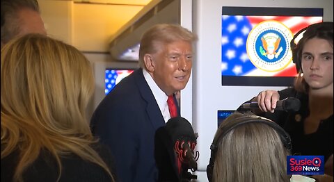 President Trump Gaggles with the Press on Air Force One