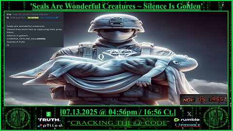 "CRACKING THE Q-CODE" ~ 'Seals Are Wonderful Creatures ~ Silence Is Golden'