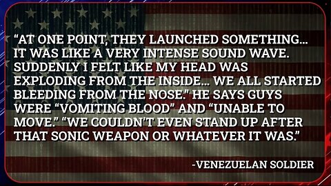 "We've never seen anything like it, blood pouring out of our faces" US Directed Energy Weapons