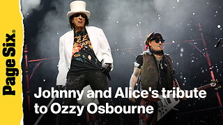 Johnny Depp makes a surprise appearance with Alice Cooper on stage in tribute to Ozzy Osbourne
