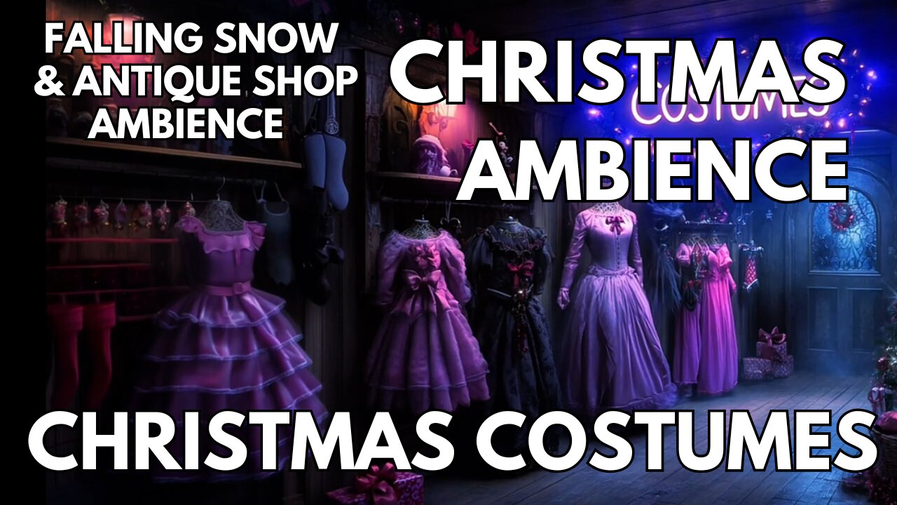 🎄Christmas Costume Ambience | Falling Snow & Antique Shop | Christmas ASMR 4K