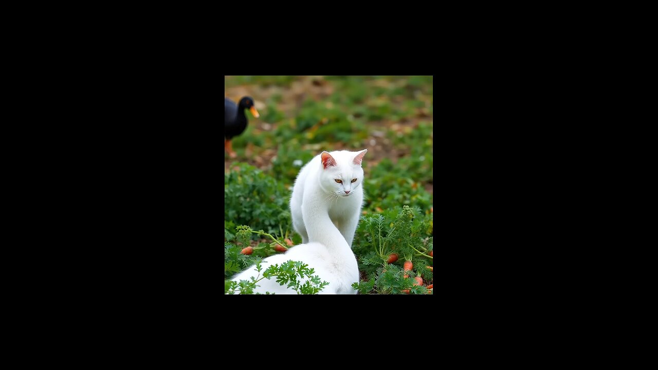 cat rabbit hard work story video