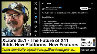 XLibre 25.1 - The Future of X11 Adds New Platforms, New Features