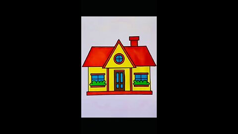 Incredible house sketching and colouring