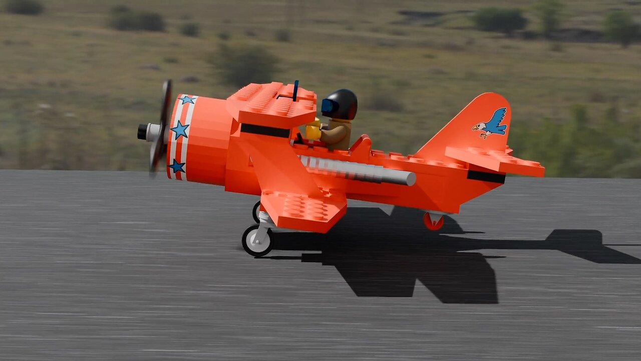 3D Lego Animation - Biplane Stunt Gone Wrong!