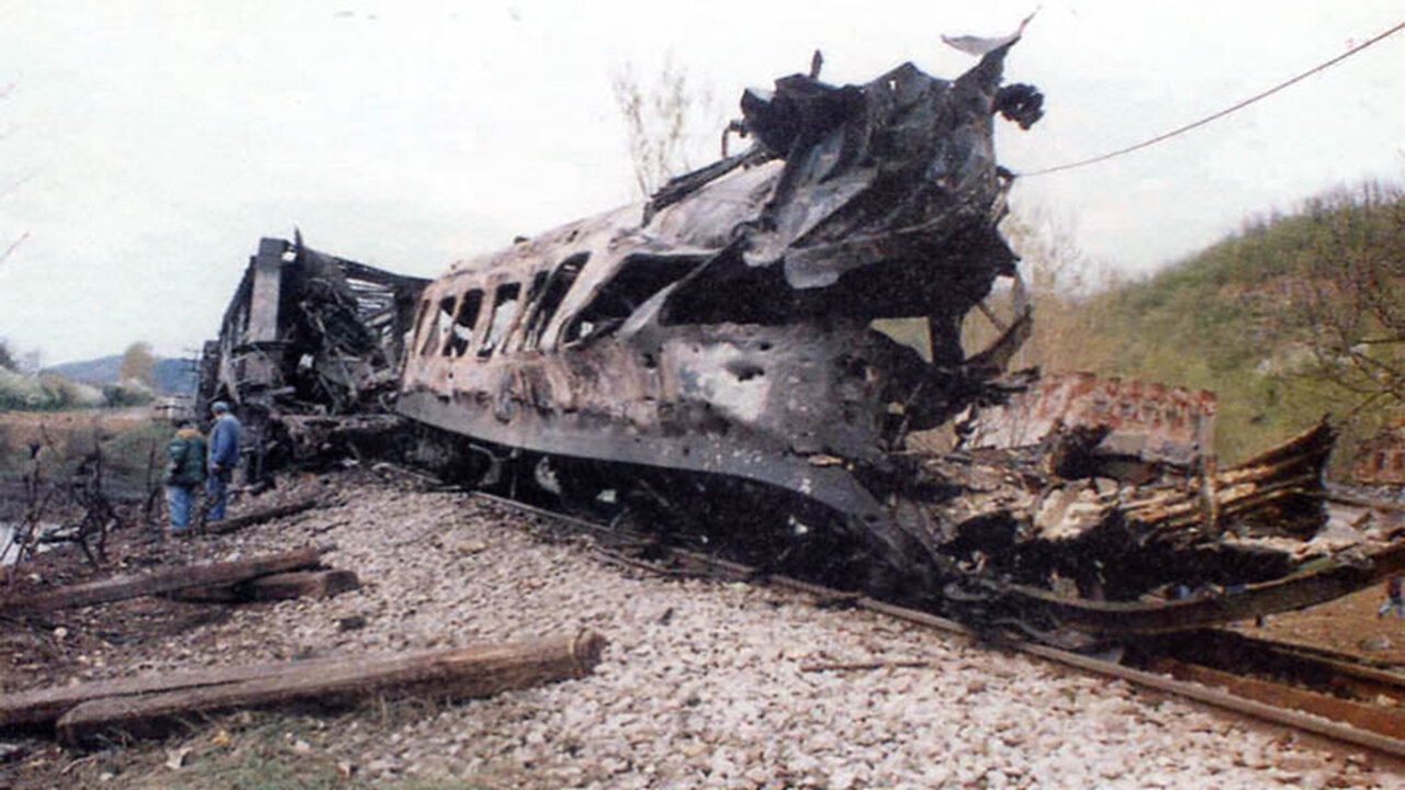 GRDELICA GORGE PASSINGER TRAIN AND BRIDGE