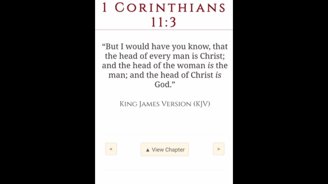 The Head of the Woman is the Man