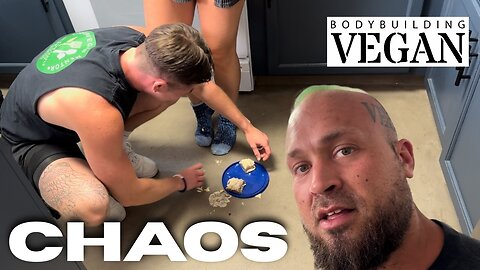 600-Calorie Zucchini Cake Chaos! Cooking with MyPlantBasedFriend & TheBodybuildingVegan 