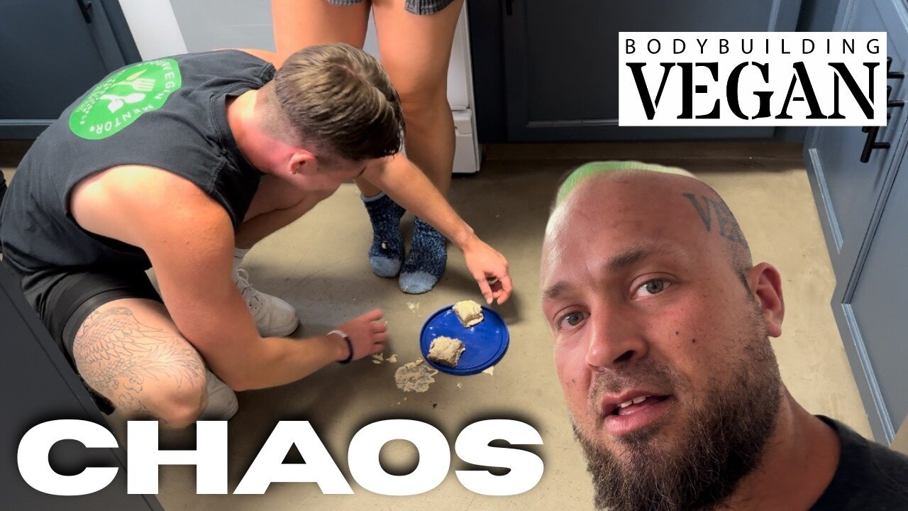 600-Calorie Zucchini Cake Chaos! Cooking with MyPlantBasedFriend & TheBodybuildingVegan