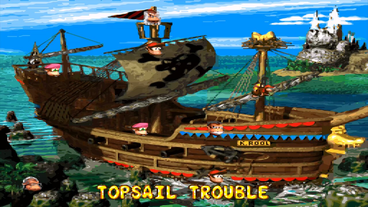 DONKEY KONG COUNTRY 2™ : DIDDY'S KONG QUEST™ / ACT 1. GANGPLANK GALLEON / A1#5. TOPSAIL TROUBLE! DK