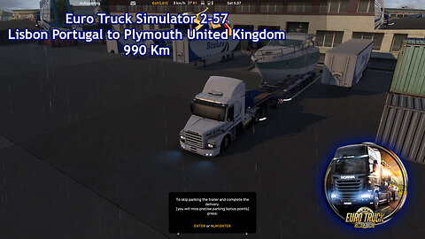 Euro Truck Simulator 2-57, Lisbon Portugal to Plymouth United Kingdom, 990 Km