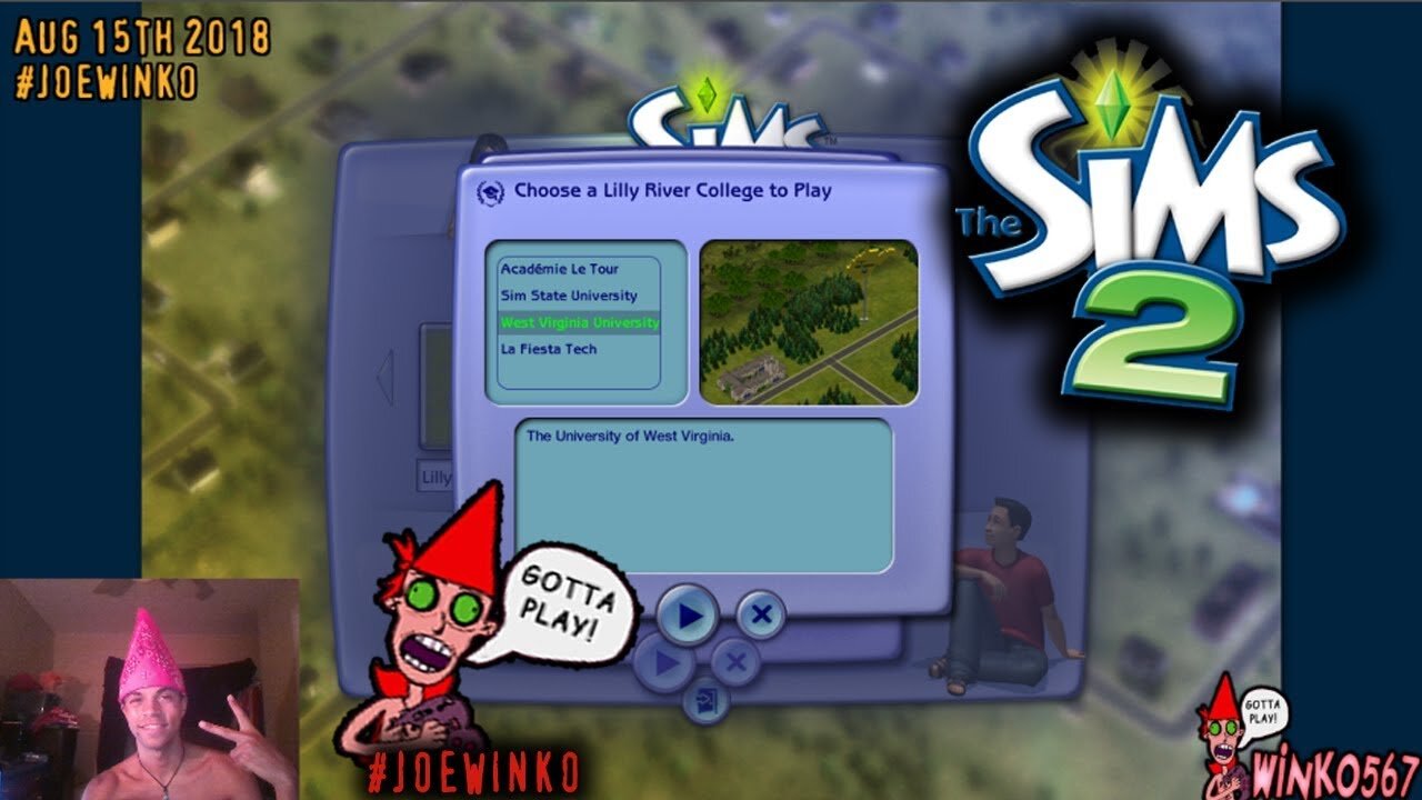 Back to the Dorms - Sims 2 Live Stream (Aug 15th 2018) - Joe Winko