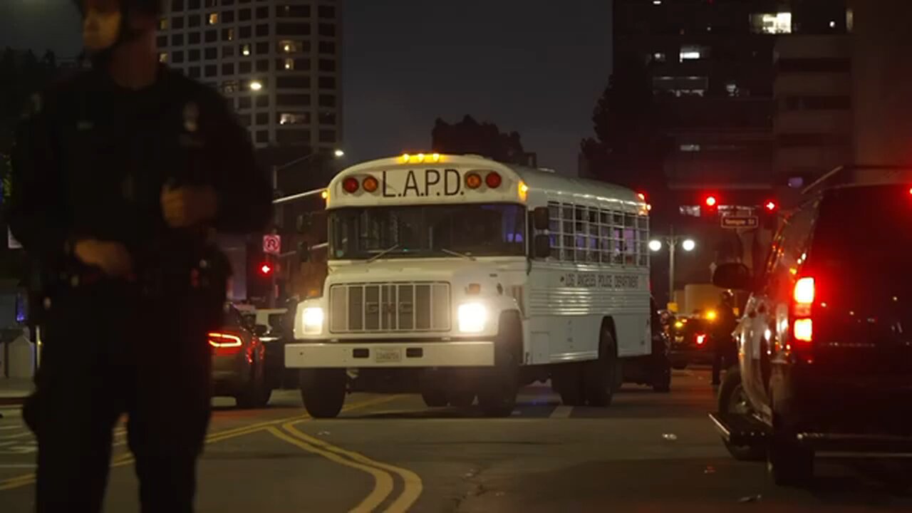 LA police enforce downtown curfew as immigration protests continue