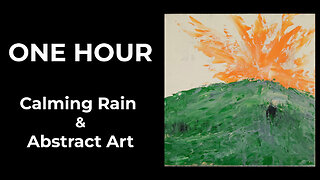 1 Hour Abstract Painting with Rain & Thunder | Relaxing Ambient Art for Sleep & Focus