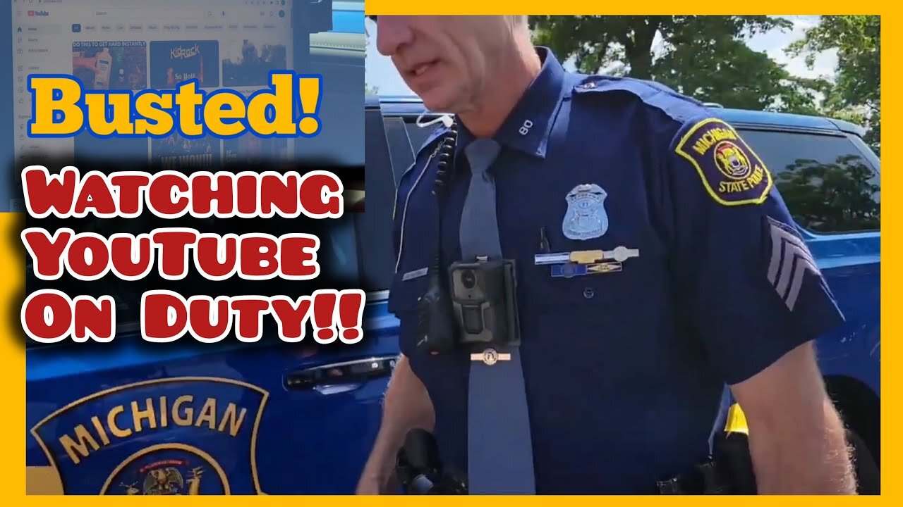 Disrespectful Mi. State Trooper Busted Watching YouTube on Duty & Wont Identify When Asked His Name