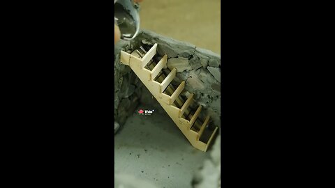 How to make reinforced concrete stairs #vfuho #house #miniature #diy.