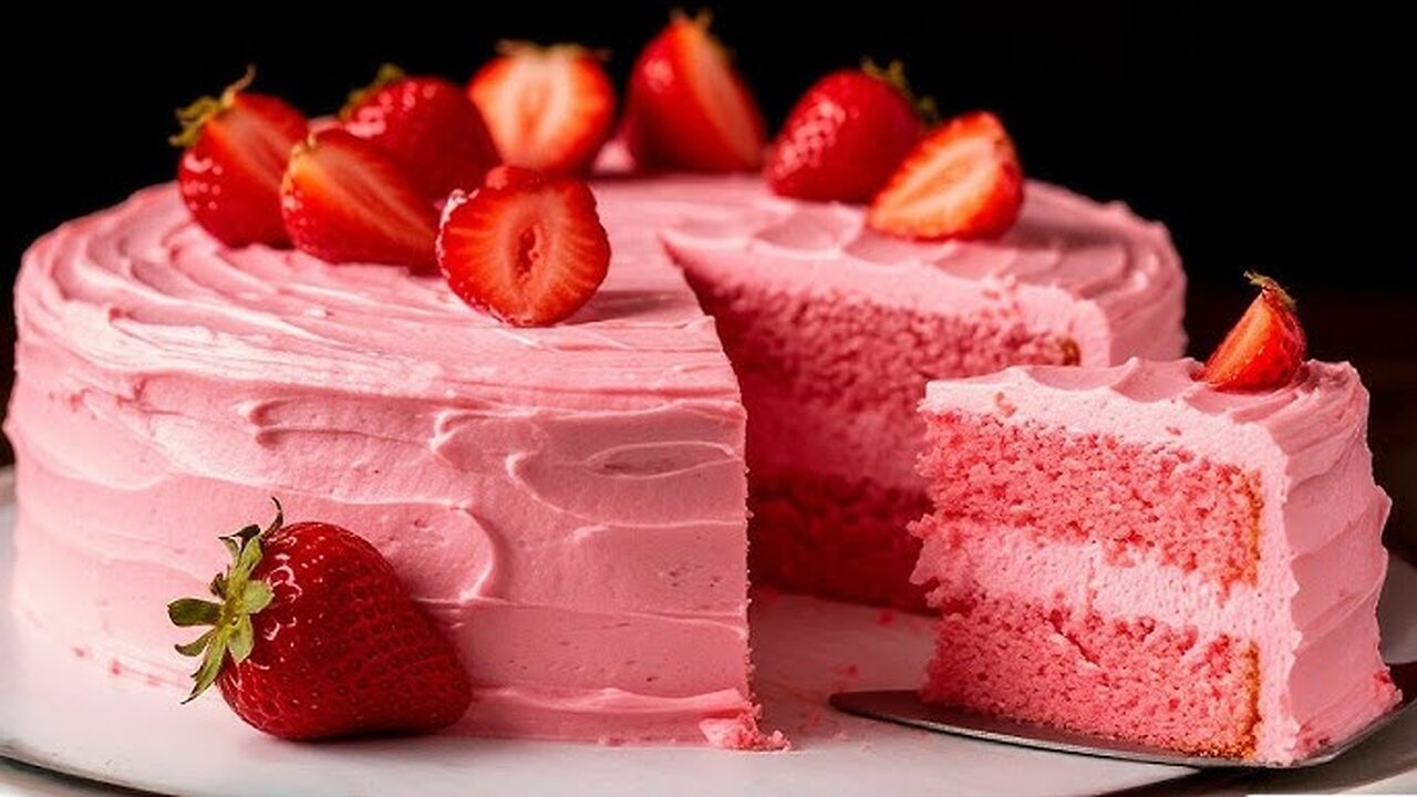 The Perfect Strawberry Cake Recipe 🍓 So Tender & Delicious!