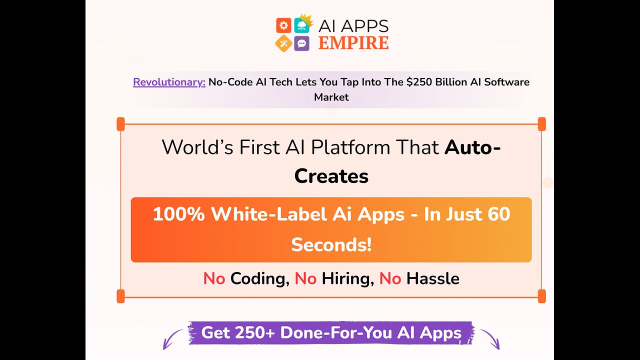 Create your own AI app in under a minute with 'AI Apps Empire', featuring 100% white-label options