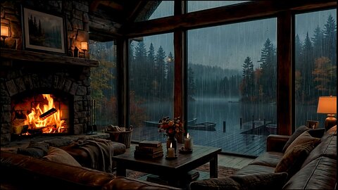 24/7 Live Rain Sounds in a Cozy Cabin for Deep Sleep and Relaxation