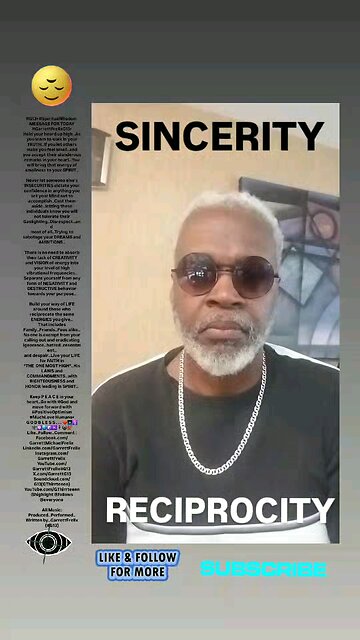 ▪︎SINCERITY RECIPROCITY▪︎