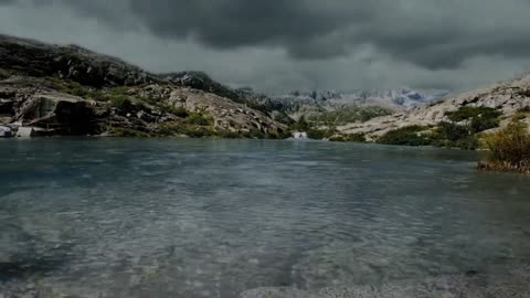 Rain in a Mountain Pond