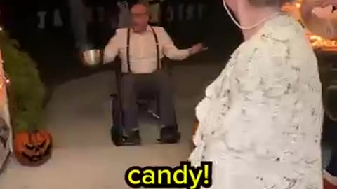 Giving I phone instead off candy on hollowin