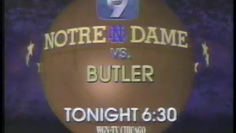 Late 1980s - WGN Promo for Butler vs. Notre Dame in Men's Basketball