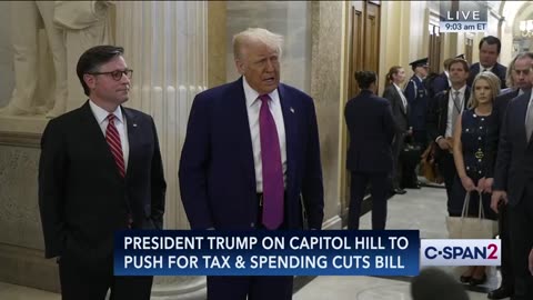 President Trump Takes Questions as he Arrives at the Capitol to Meet With House Republicans