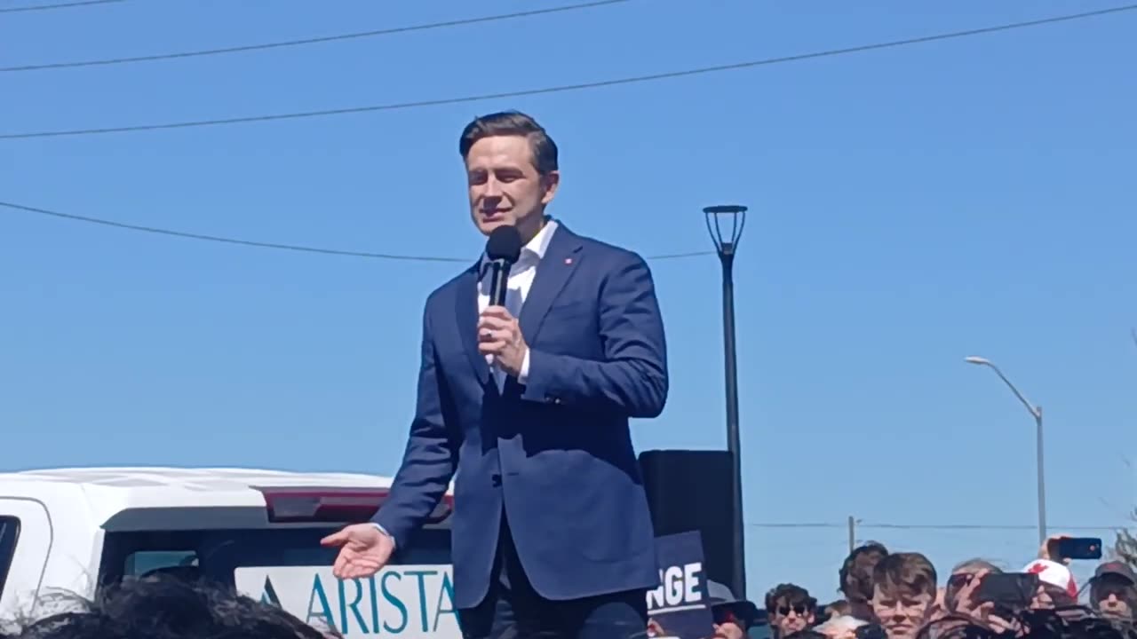 Pierre Poilievre Whistle Stop Pickering Ontario Canada