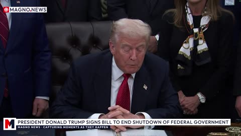 🇺🇸 President Trump Signs Bill to End Democrat 'Hostage-Taking' Shutdown of Federal Government [LIVE]