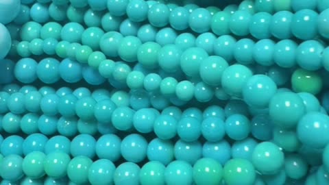 250528-6 Natural Turquoise Bead Strand: Moving Starry Blue