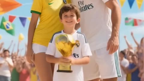 Ronaldo's son and Messi's son's fierce motorcycle race. There is an unfair player #ronaldo #messi