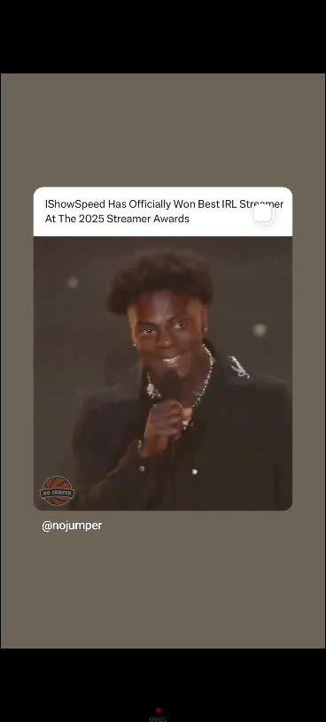 Congratulations to ishowspeed winning streamers awards 2025 12/7/25