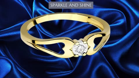MARKO Ladies Gold Ring With 0.03Ct Diamond, 14K Gold