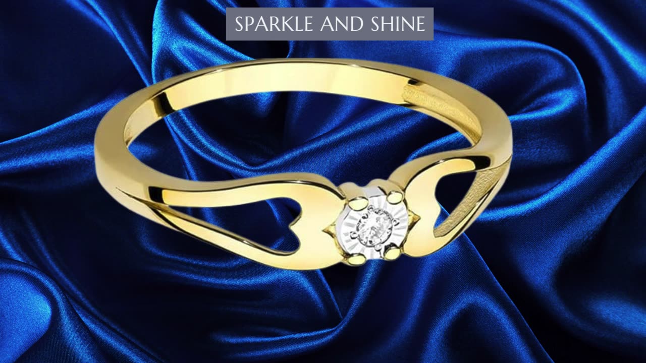 MARKO Ladies Gold Ring With 0.03Ct Diamond, 14K Gold