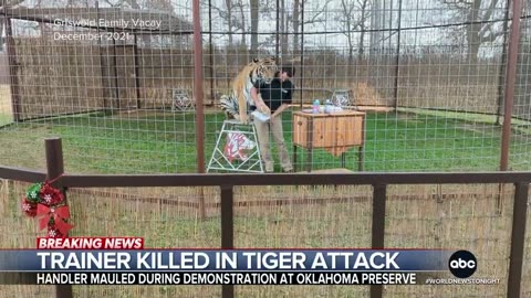Tiger handler mauled to death at Oklahoma preserve