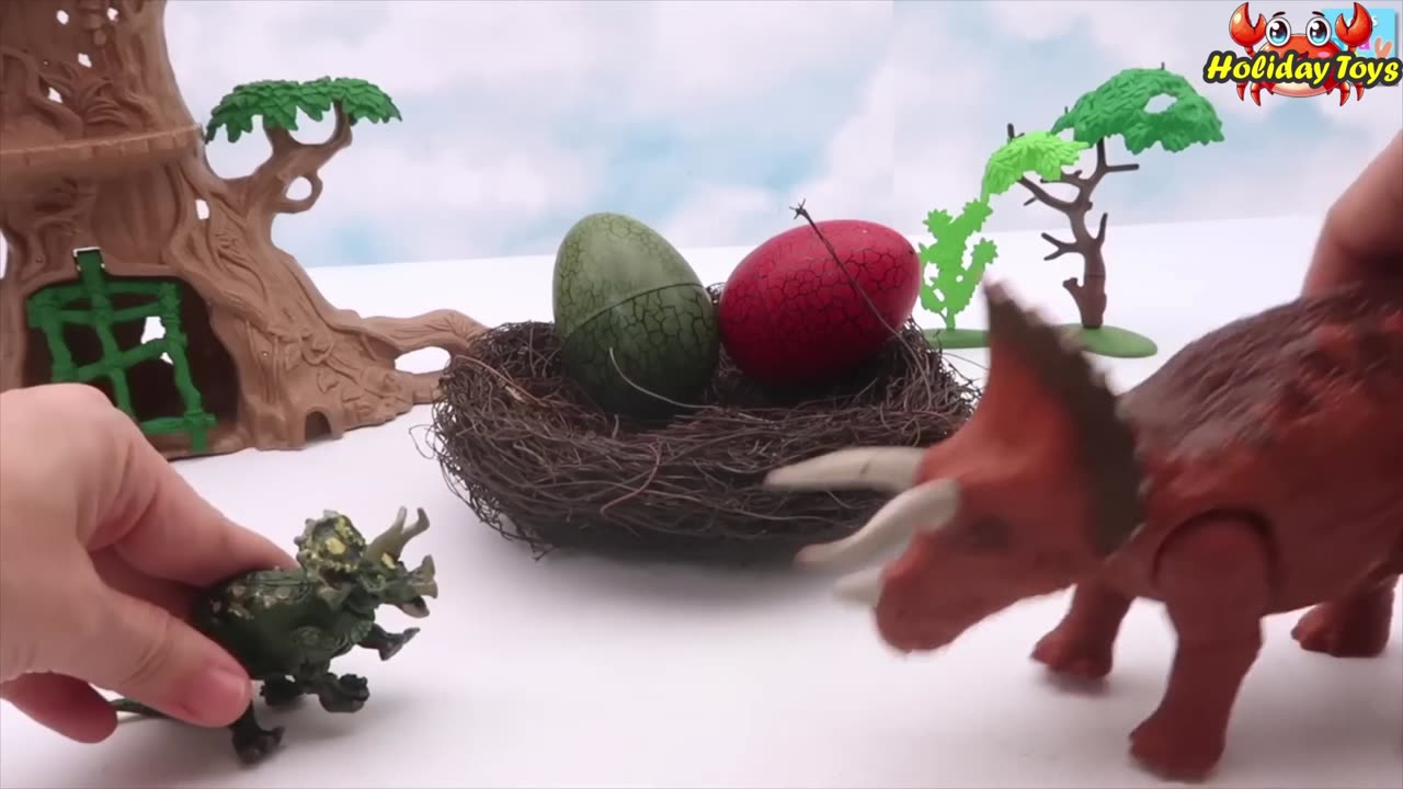 Dinosaurs Running Away From an Erupting Volcano