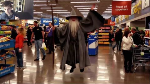 Outtake #3,031 Of Gandalf From LOTR Series Is Dancing At Walmart Supercenter Fake Funny Parody Video