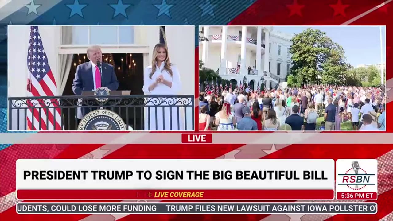 RSBN Pres. Trump and First Lady Attend the Military Family Picnic at the White House - 7-4-25