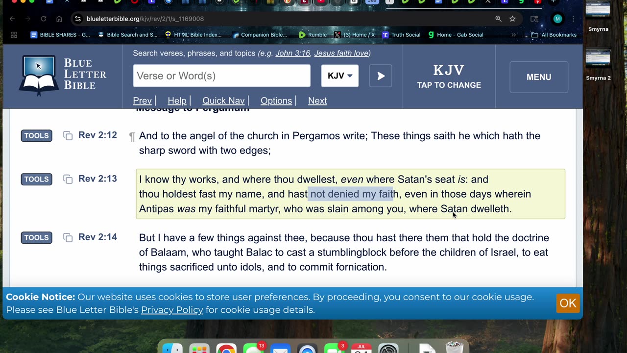 7/24/25 Pergamos has GOD’S WORD & Satan’s doctrine! Freedom of religion?