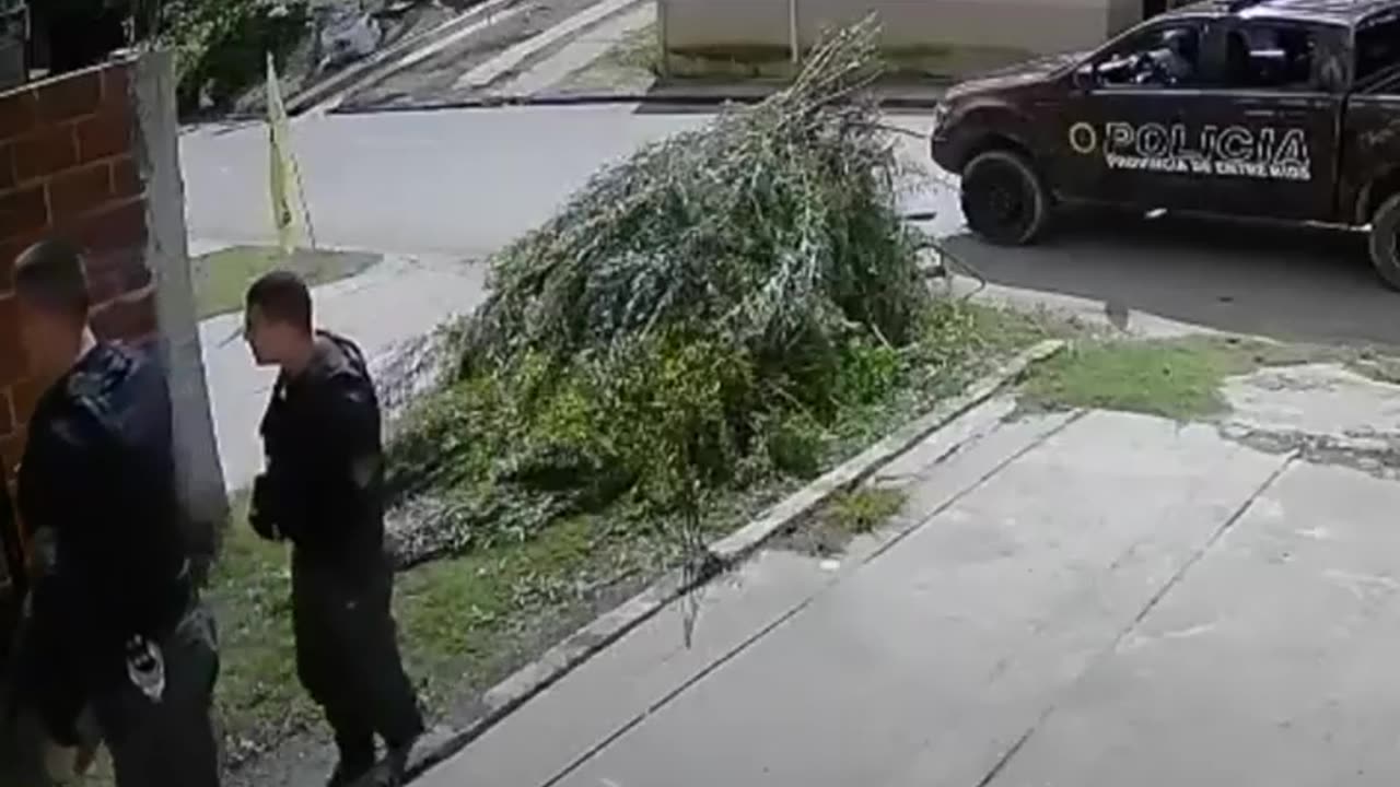 Policía le rompe la rodilla a un hombre que limpiaba su jardín