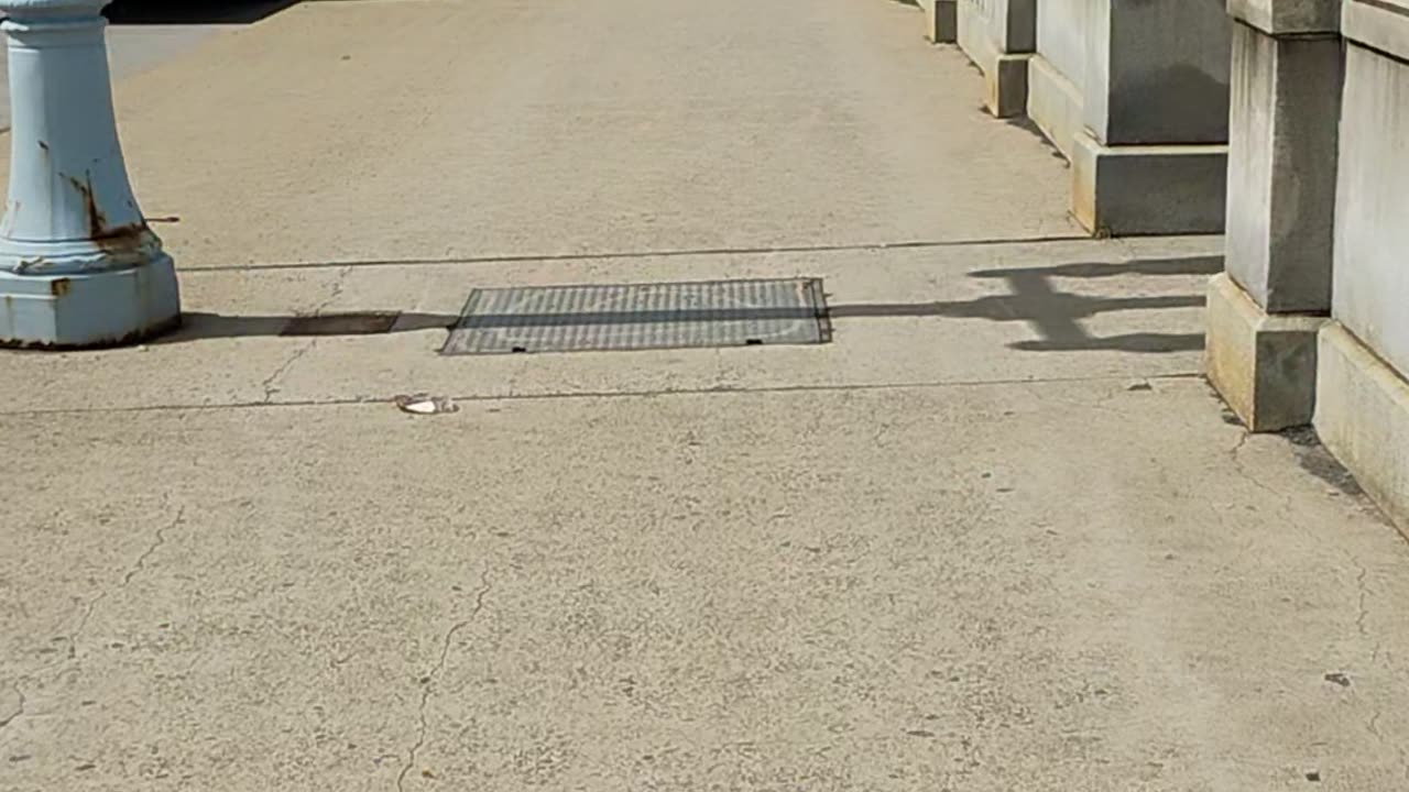 Riding over the Market Street Bridge from Wilkes-Barre to Kingston