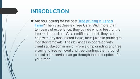 Best Tree pruning in Lang's Farm