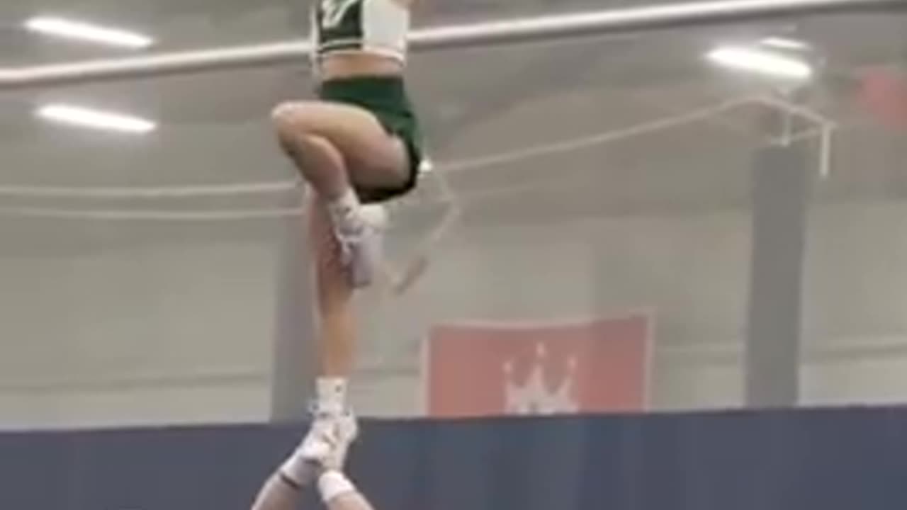 This is one strong cheerleader, and he does a great job.