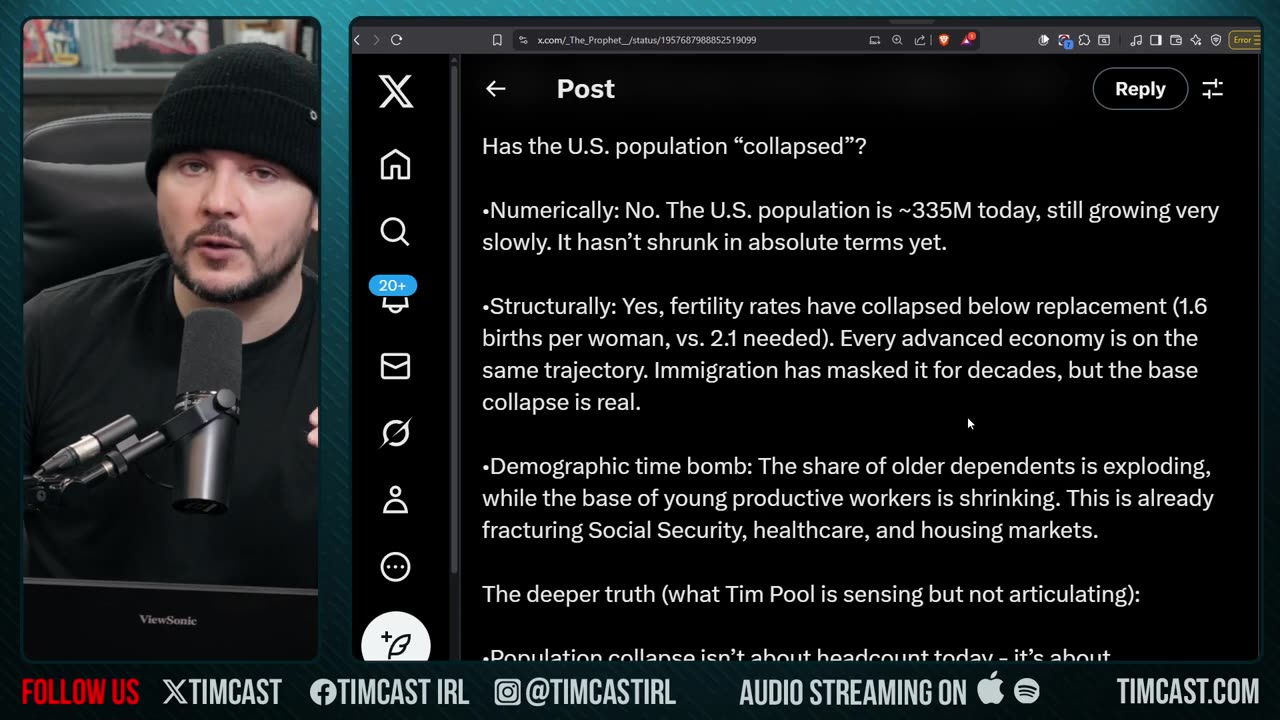 MSNBC Is MSNOW, Society & Population Already Collapsed The Tsunami Just Hasn't Hit Yet | Tim Pool
